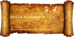 Halla Alexandra névjegykártya