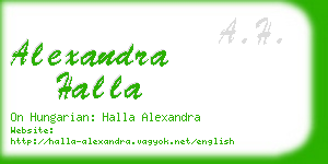 alexandra halla business card